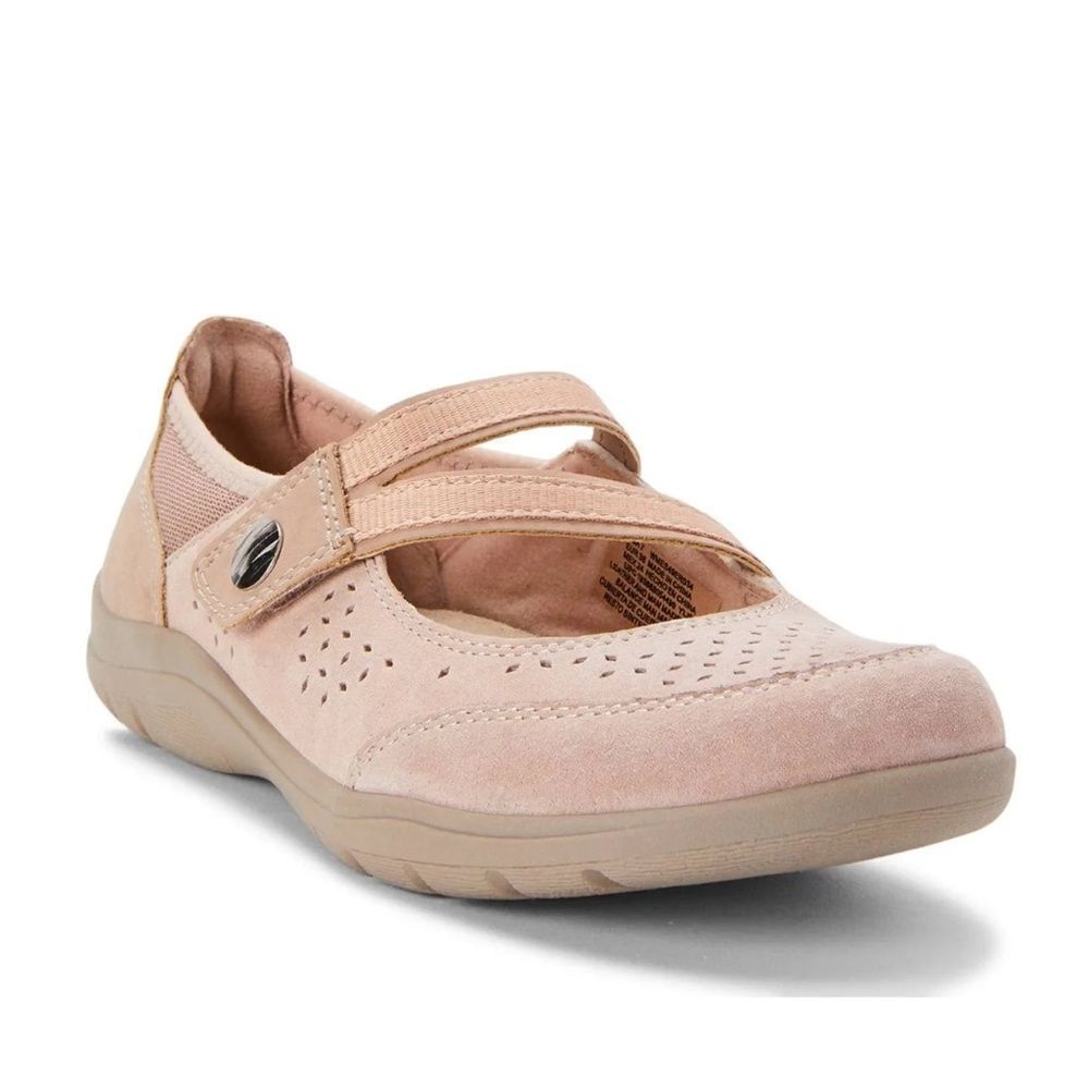 Earth Spirit Mary Jane adjustable comfort shoes tan beige leather suede 7.5